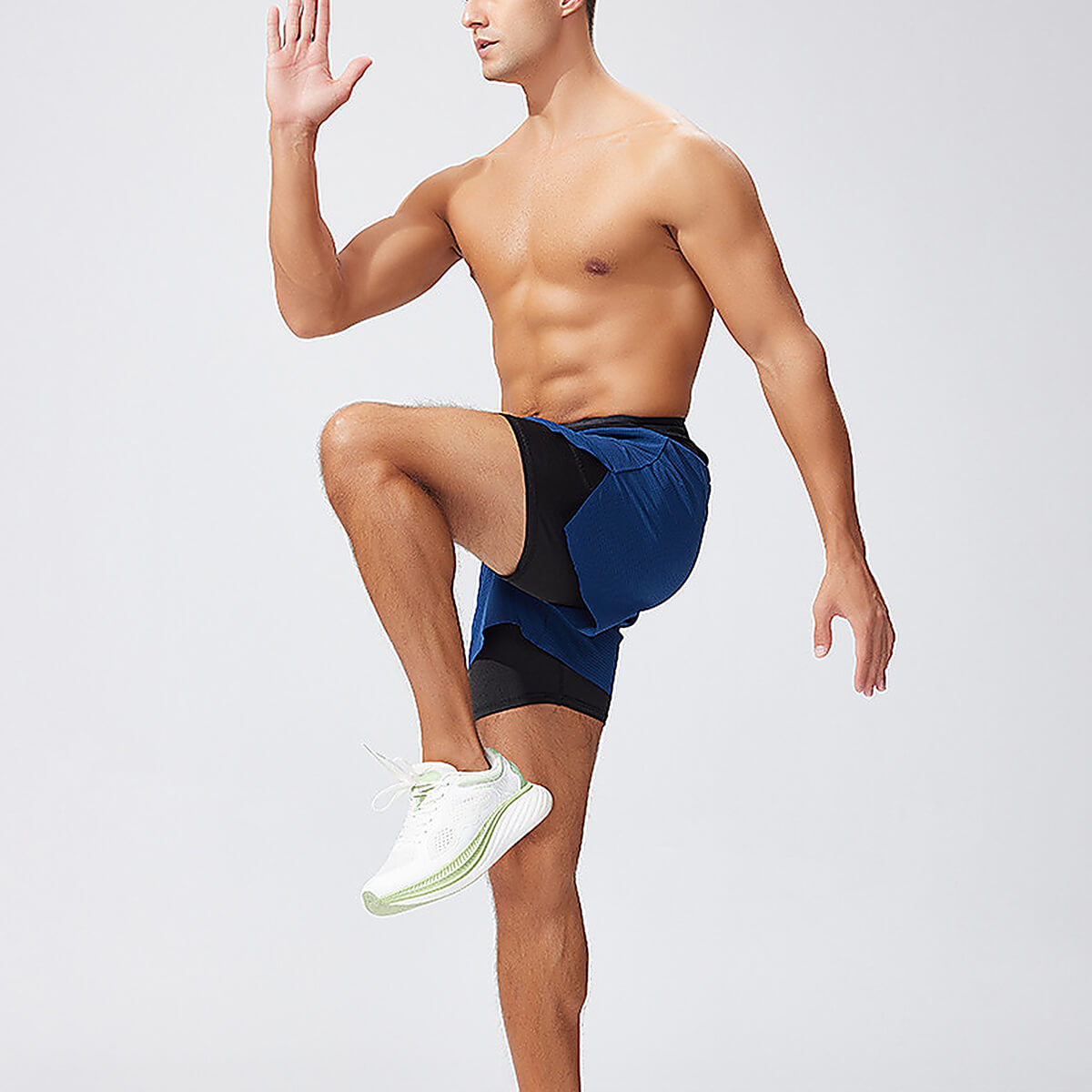 Men’s 2 in 1 Running Shorts with Phone Pocket – Quick Dry Gym Workout Shorts