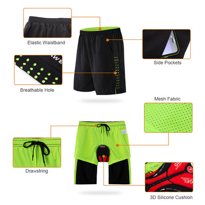 Men’s Baggy Cycling Shorts – Gel Padded MTB Riding Pants for Casual Biking