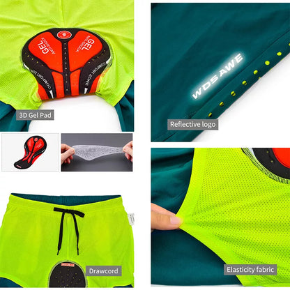 Men’s Baggy Cycling Shorts – Gel Padded MTB Riding Pants for Casual Biking