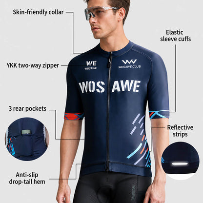 Men’s Breathable Cycling Jersey – Quick-Dry, Stretch Fit, Short Sleeve Bike Top