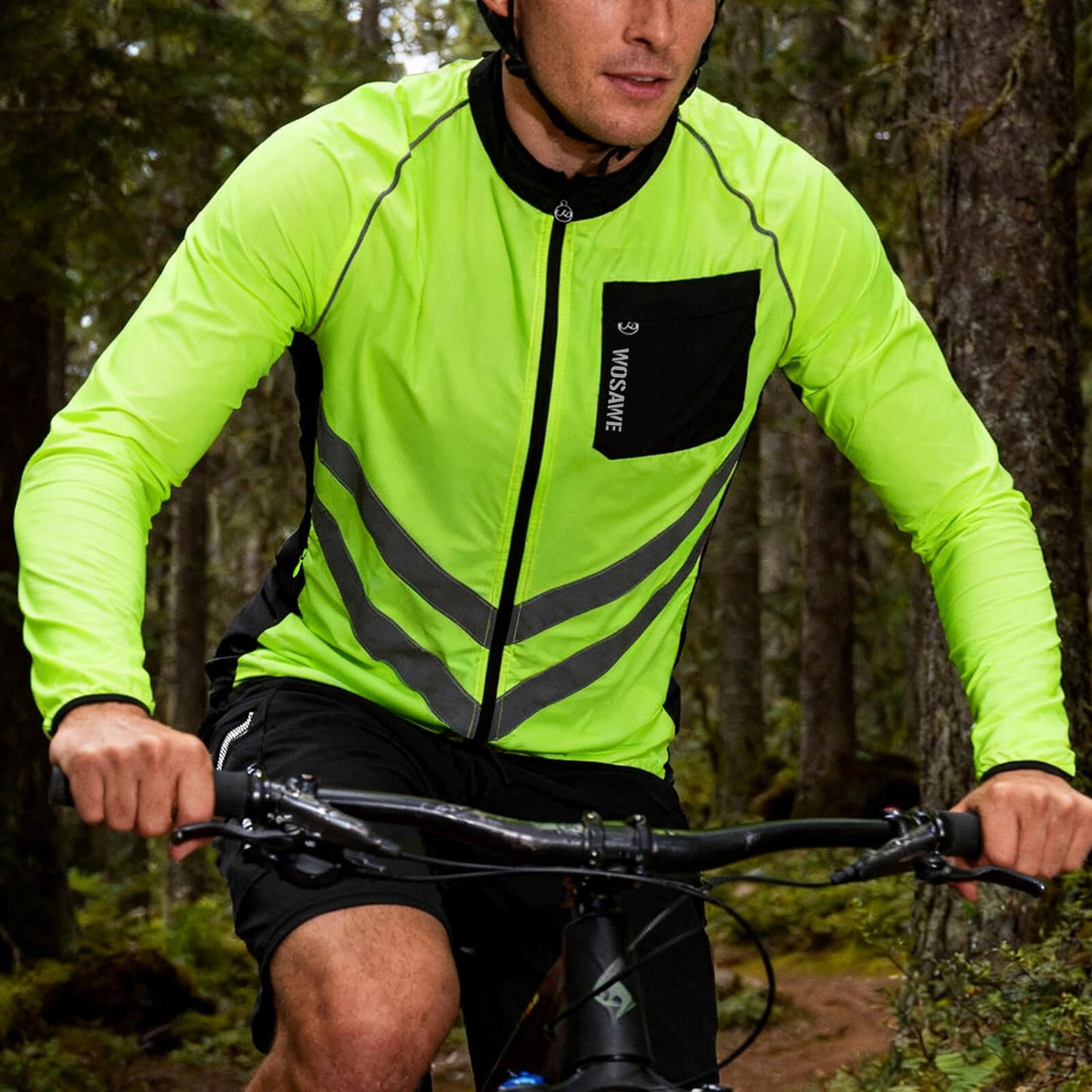 Men’s Cycling Jacket – Windproof, Water-Repellent & Reflective Outdoor Windbreaker