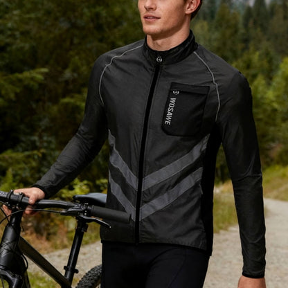 Men’s Cycling Jacket – Windproof, Water-Repellent & Reflective Outdoor Windbreaker