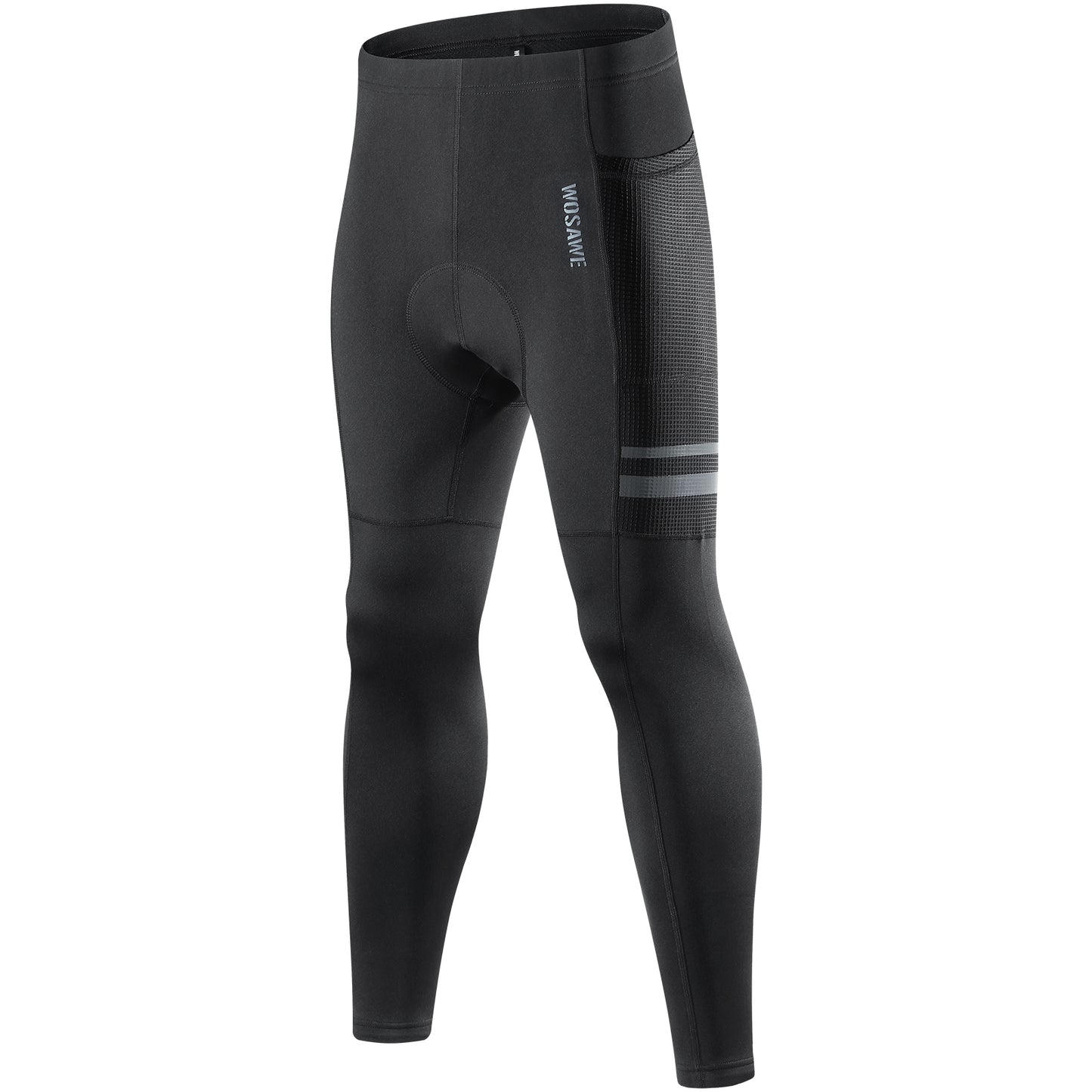 Men’s Cycling Pants with Padding – Warm Fleece Road Bike Tights