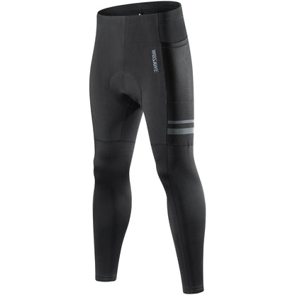 Men’s Cycling Pants with Padding – Warm Fleece Road Bike Tights