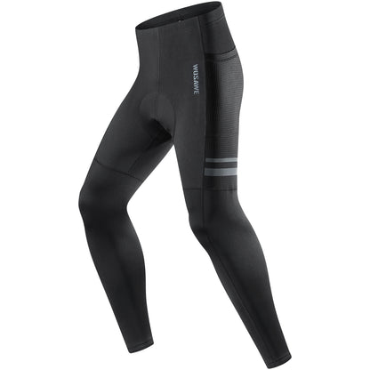 Men’s Cycling Pants with Padding – Warm Fleece Road Bike Tights