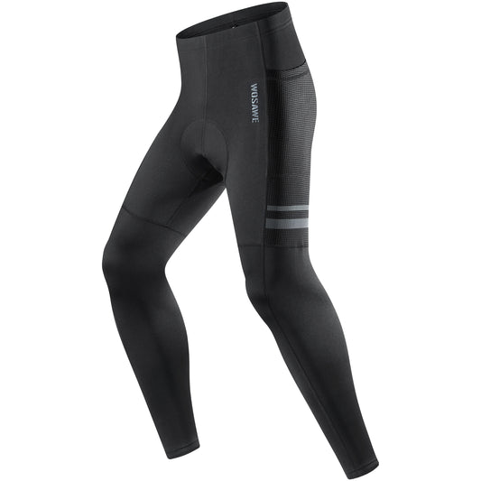 Men’s Cycling Pants with Padding – Warm Fleece Road Bike Tights
