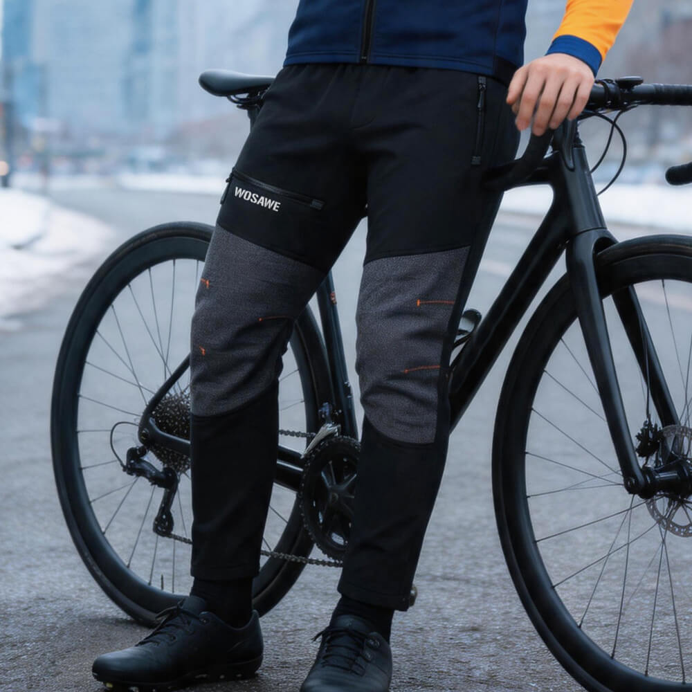 Men's Cycling Trousers Fleece Lined Windproof Bike Pants