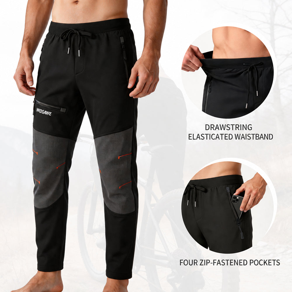 Men's Cycling Trousers Fleece Lined Windproof Bike Pants