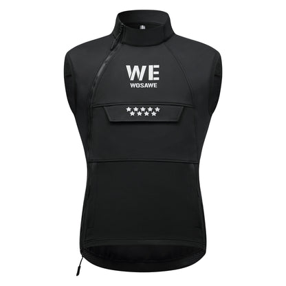 Men’s Cycling Vest – Fleece Lined, Windproof & Waterproof Winter Sleeveless Jacket