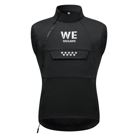 Men’s Cycling Vest – Fleece Lined, Windproof & Waterproof Winter Sleeveless Jacket