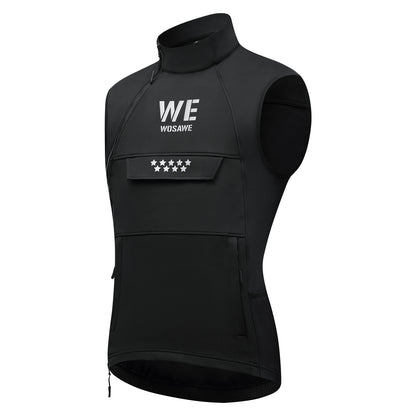 Men’s Cycling Vest – Fleece Lined, Windproof & Waterproof Winter Sleeveless Jacket