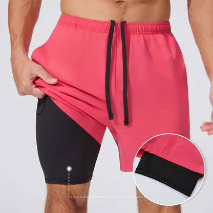 Men’s Gym Shorts Compression Liner Phone Pocket
