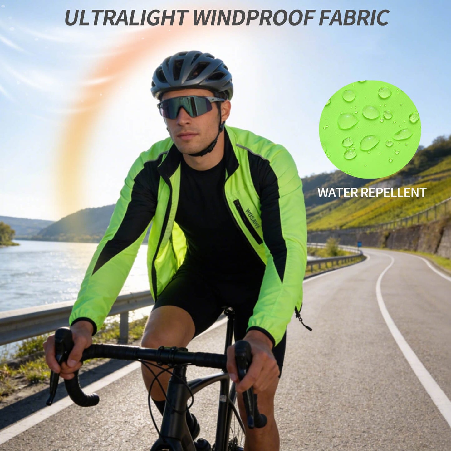 Lightweight Cycling Jacket – Windproof & Water-Repellent Reflective Windbreaker