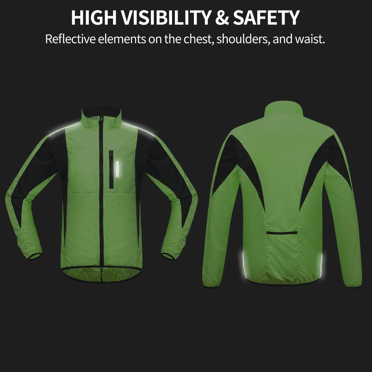 Lightweight Cycling Jacket – Windproof & Water-Repellent Reflective Windbreaker