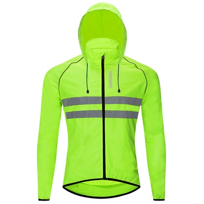 Men’s Lightweight Hooded Cycling Jacket – Breathable & Windproof