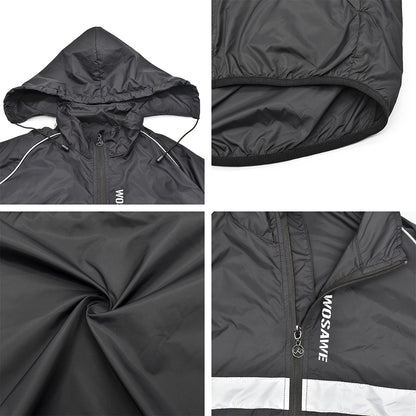 Men’s Lightweight Hooded Cycling Jacket – Breathable & Windproof