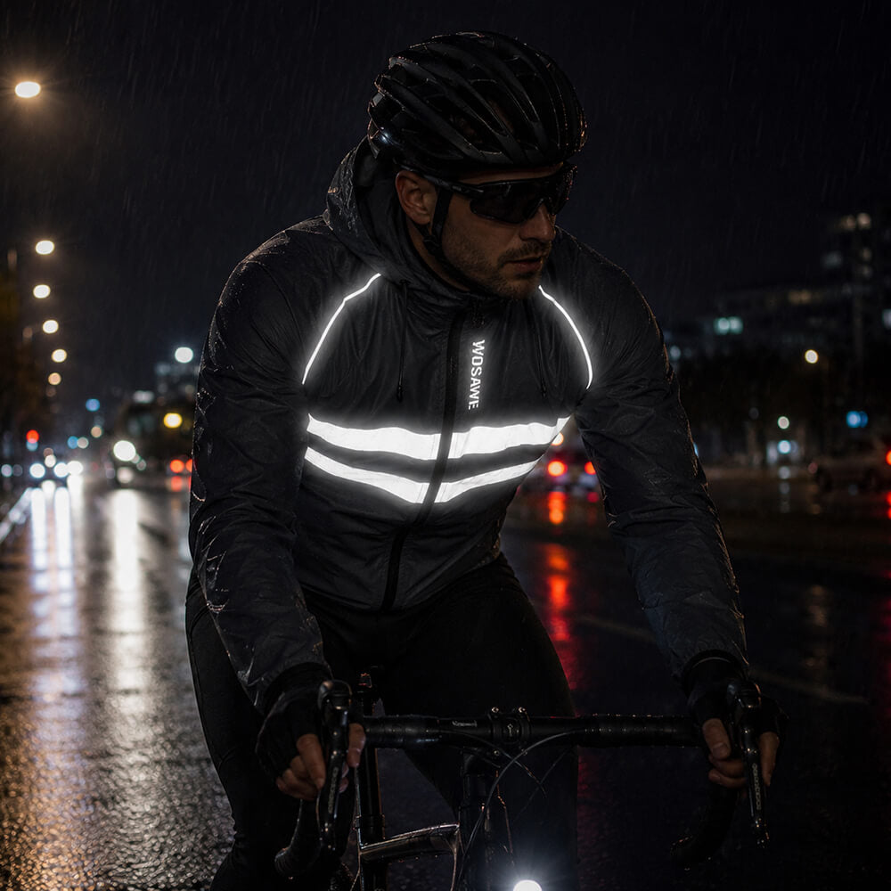 Men’s Lightweight Hooded Cycling Jacket – Breathable & Windproof