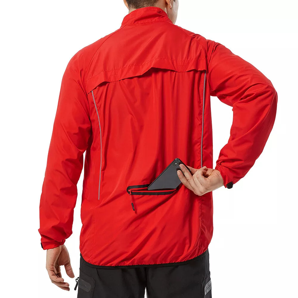 Men's Lightweight Windproof Cycling Jacket – Reflective Ultra-Light Bike Windbreaker