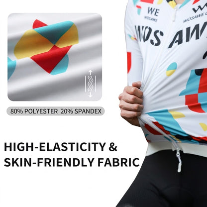 Men’s Long-Sleeve Cycling Jersey with 3 Rear Pockets – Lightweight, Breathable and Quick-Drying