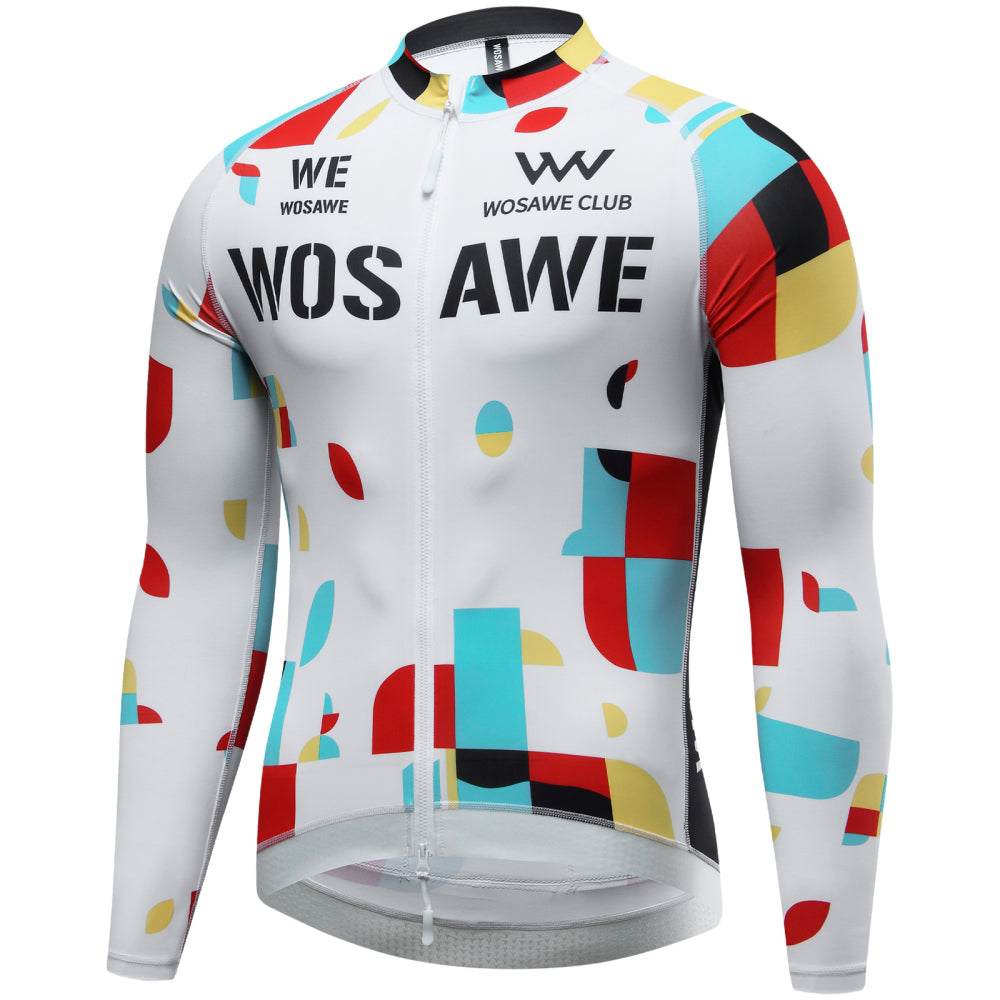 Men’s Long-Sleeve Cycling Jersey with 3 Rear Pockets – Lightweight, Breathable and Quick-Drying