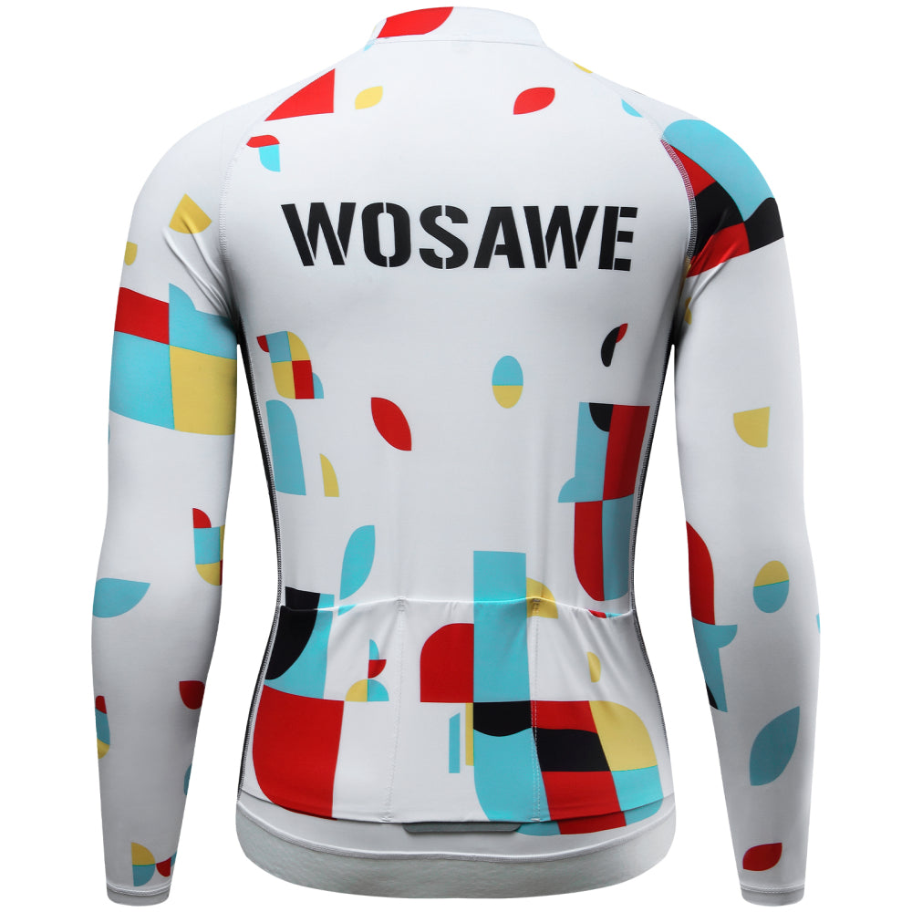 Men’s Long-Sleeve Cycling Jersey with 3 Rear Pockets – Lightweight, Breathable and Quick-Drying