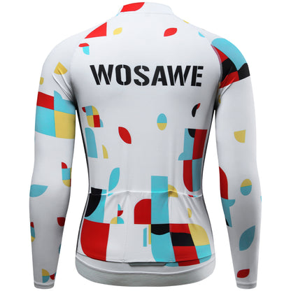 Men’s Long-Sleeve Cycling Jersey with 3 Rear Pockets – Lightweight, Breathable and Quick-Drying