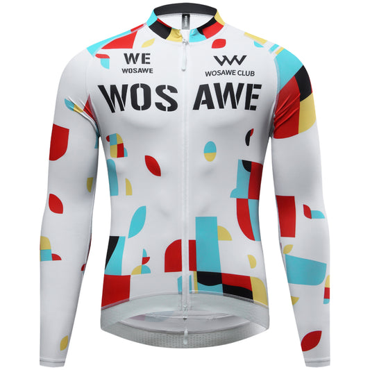 Men’s Long-Sleeve Cycling Jersey with 3 Rear Pockets – Lightweight, Breathable and Quick-Drying