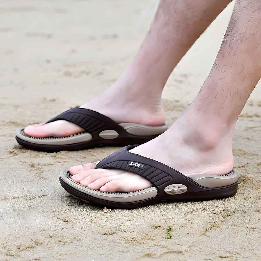 Men’s Massage Flip Flops – Orthopedic Arch Support Summer Beach