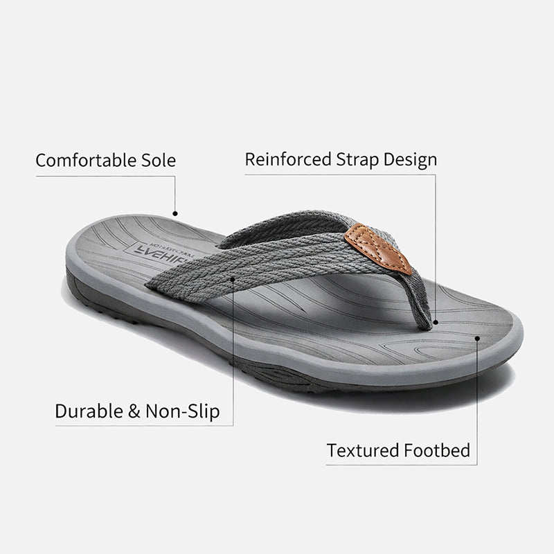 Men’s Arch Support Flip Flops – Comfortable Non-Slip Beach Sandals