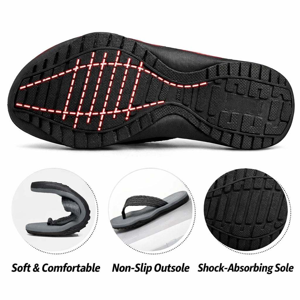Men’s Arch Support Flip Flops – Comfortable Non-Slip Beach Sandals