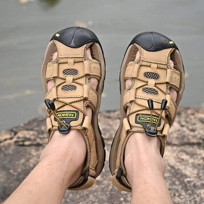 Men’s Outdoor Closed-Toe Hiking Sandals with Arch Support & Toe Protection