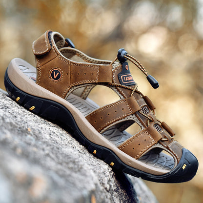 Men’s Outdoor Closed-Toe Hiking Sandals with Arch Support & Toe Protection