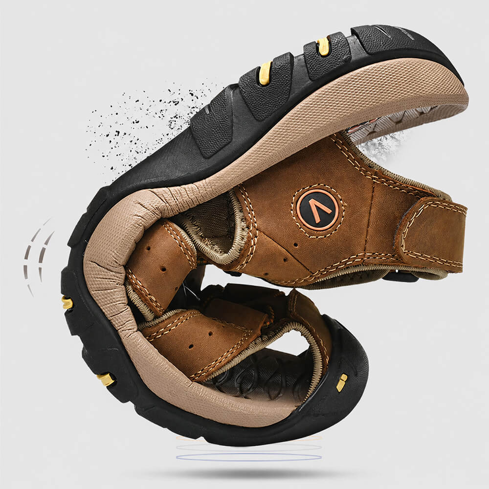 Men’s Outdoor Closed-Toe Hiking Sandals with Arch Support & Toe Protection