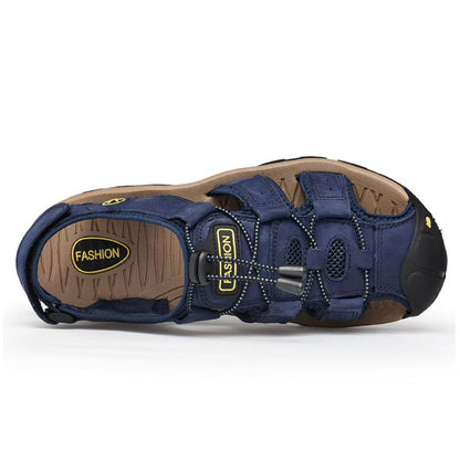 Men’s Outdoor Closed-Toe Hiking Sandals with Arch Support & Toe Protection