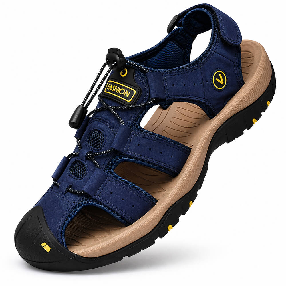 Men’s Outdoor Closed-Toe Hiking Sandals with Arch Support & Toe Protection