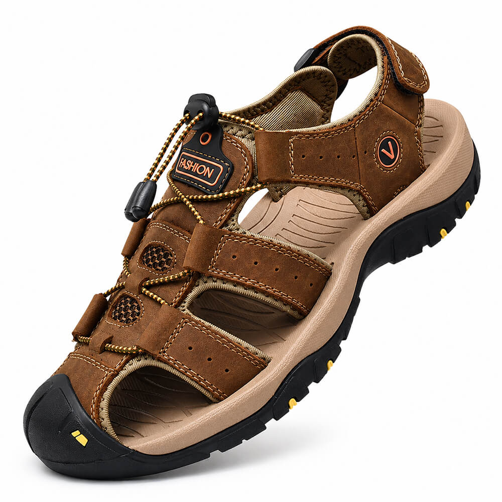 Men’s Outdoor Closed-Toe Hiking Sandals with Arch Support & Toe Protection