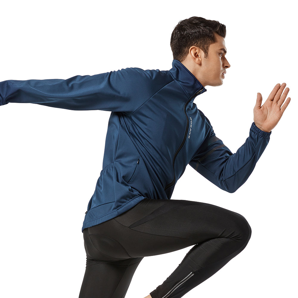 Men’s Outdoor Cycling Jacket – Windproof, Thermal Fleece, Reflective Coat for Autumn & Winter