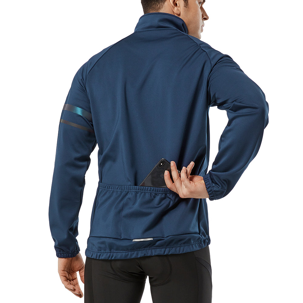 Men’s Outdoor Cycling Jacket – Windproof, Thermal Fleece, Reflective Coat for Autumn & Winter