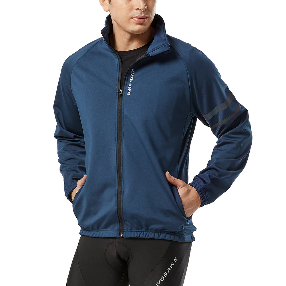 Men’s Outdoor Cycling Jacket – Windproof, Thermal Fleece, Reflective Coat for Autumn & Winter