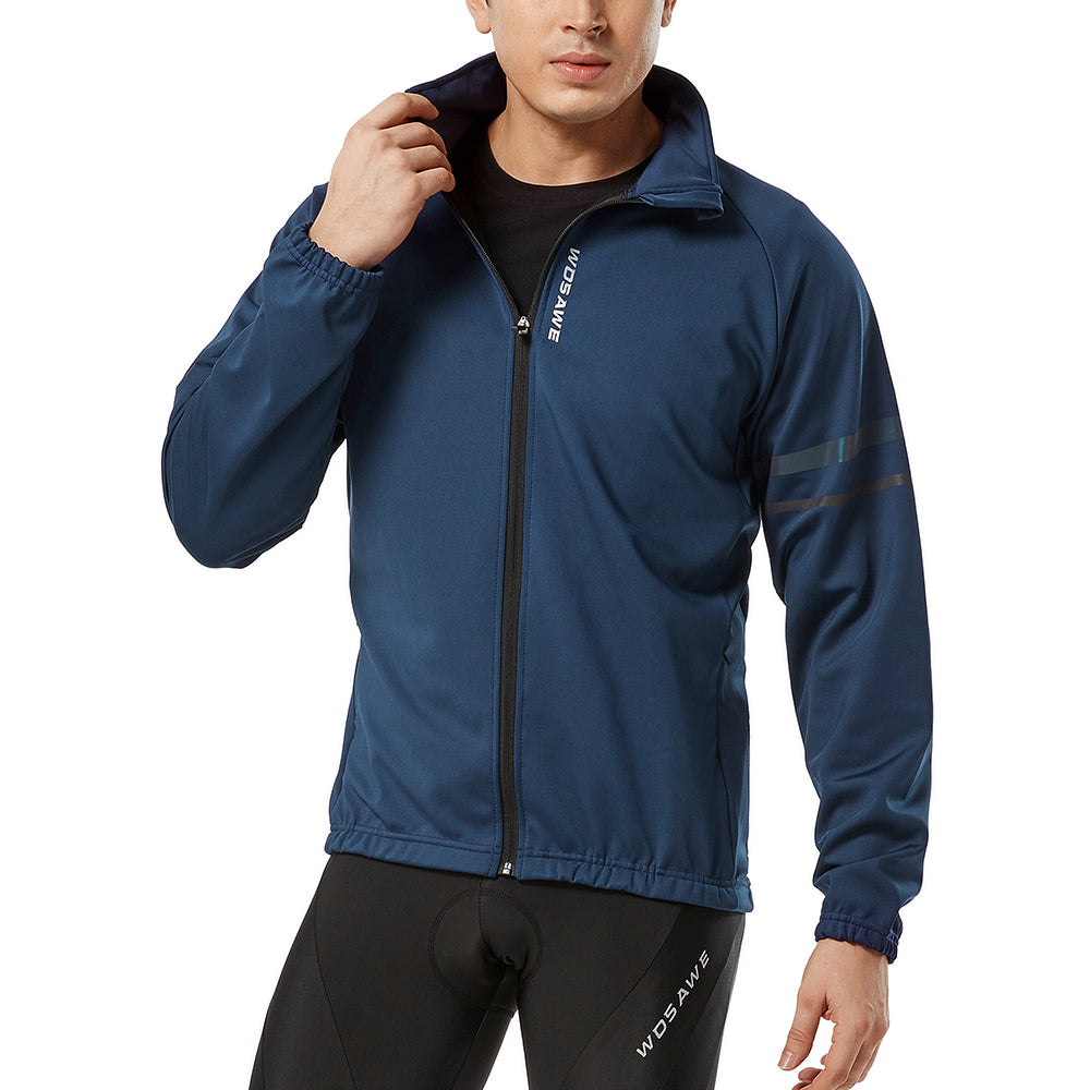 Men’s Outdoor Cycling Jacket – Windproof, Thermal Fleece, Reflective Coat for Autumn & Winter
