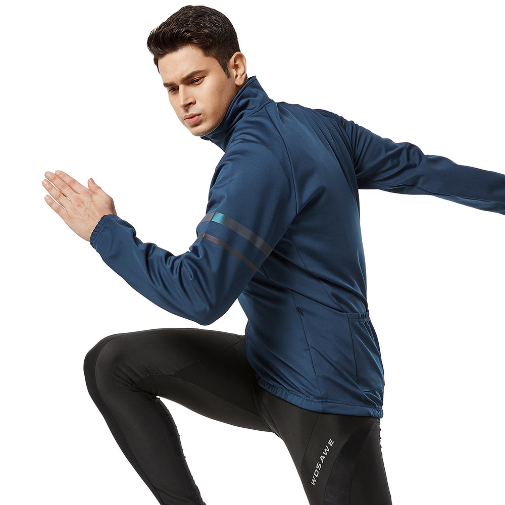 Men’s Outdoor Cycling Jacket – Windproof, Thermal Fleece, Reflective Coat for Autumn & Winter