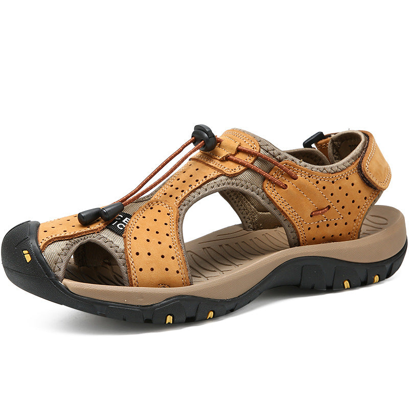 Men’s Outdoor Hiking Sandals with Adjustable Bungee Laces