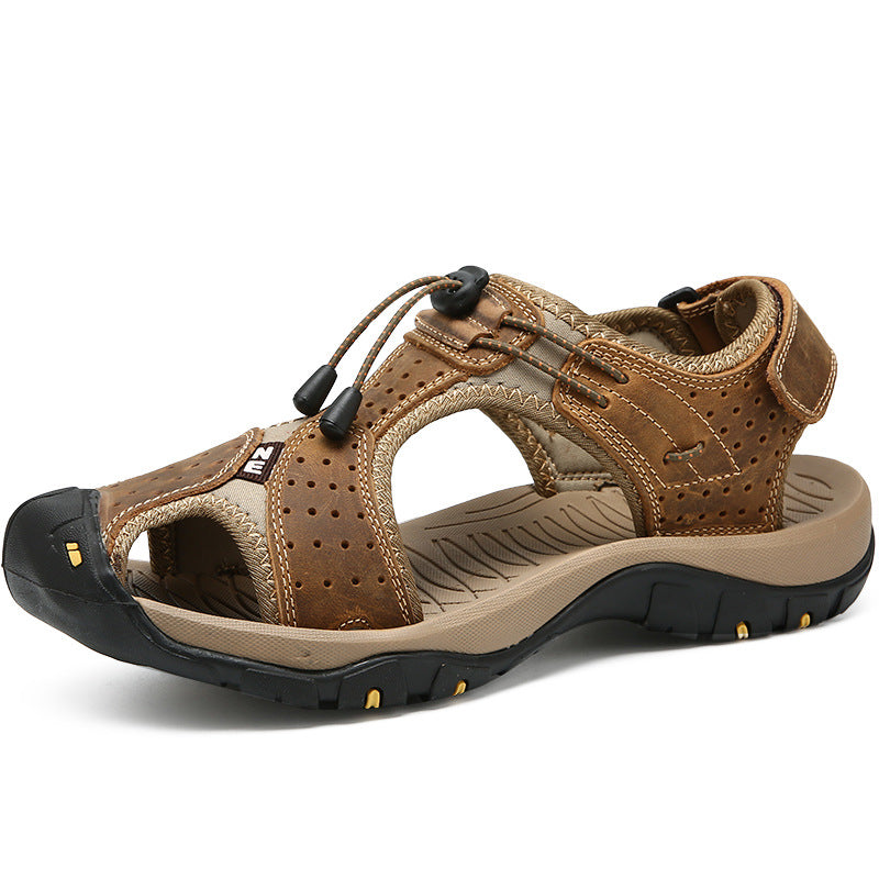 Men’s Outdoor Hiking Sandals with Adjustable Bungee Laces