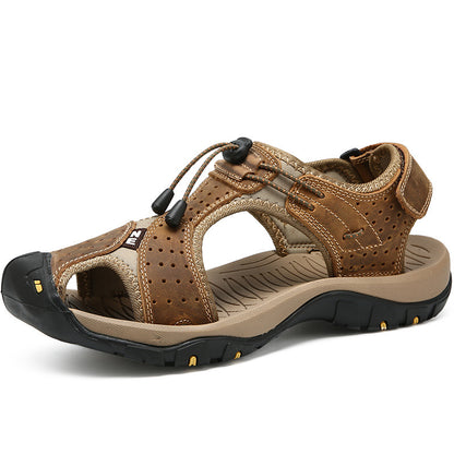 Men’s Outdoor Hiking Sandals with Adjustable Bungee Laces