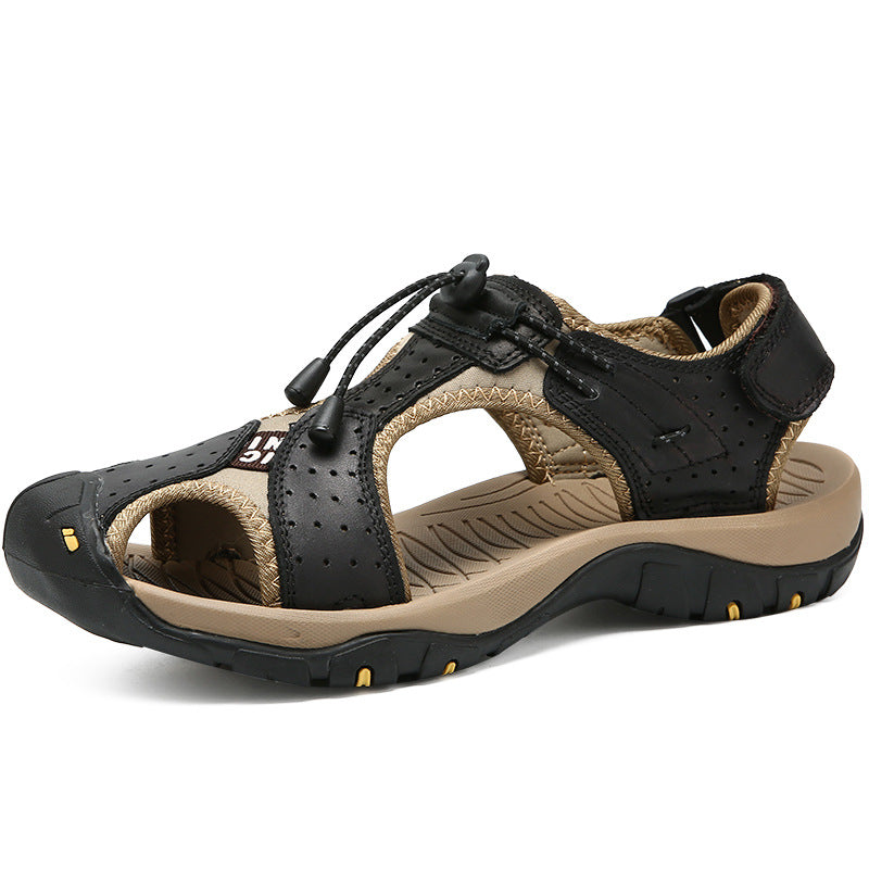 Men’s Outdoor Hiking Sandals with Adjustable Bungee Laces