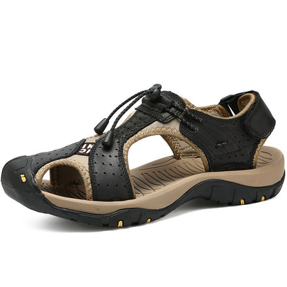 Men’s Outdoor Hiking Sandals with Adjustable Bungee Laces