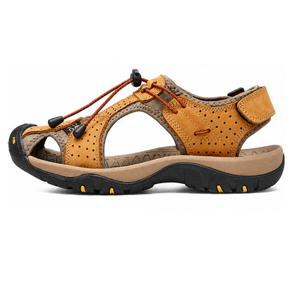 Men’s Outdoor Hiking Sandals with Adjustable Bungee Laces