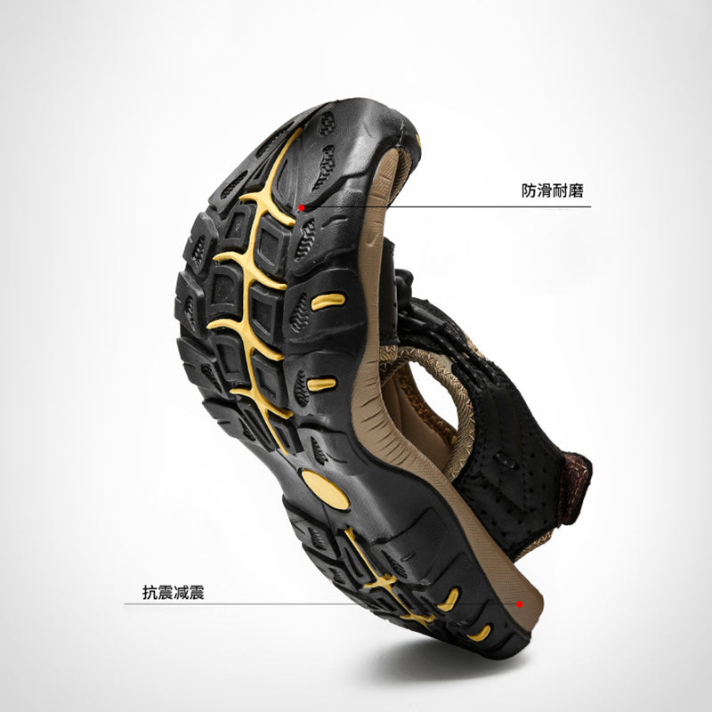 Men’s Outdoor Hiking Sandals with Adjustable Bungee Laces