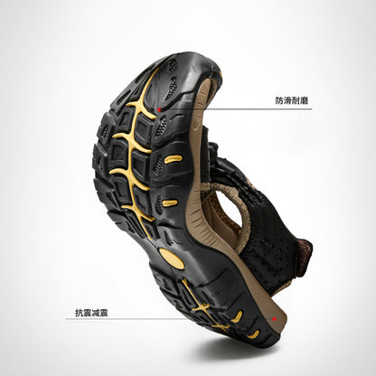 Men’s Outdoor Hiking Sandals with Adjustable Bungee Laces