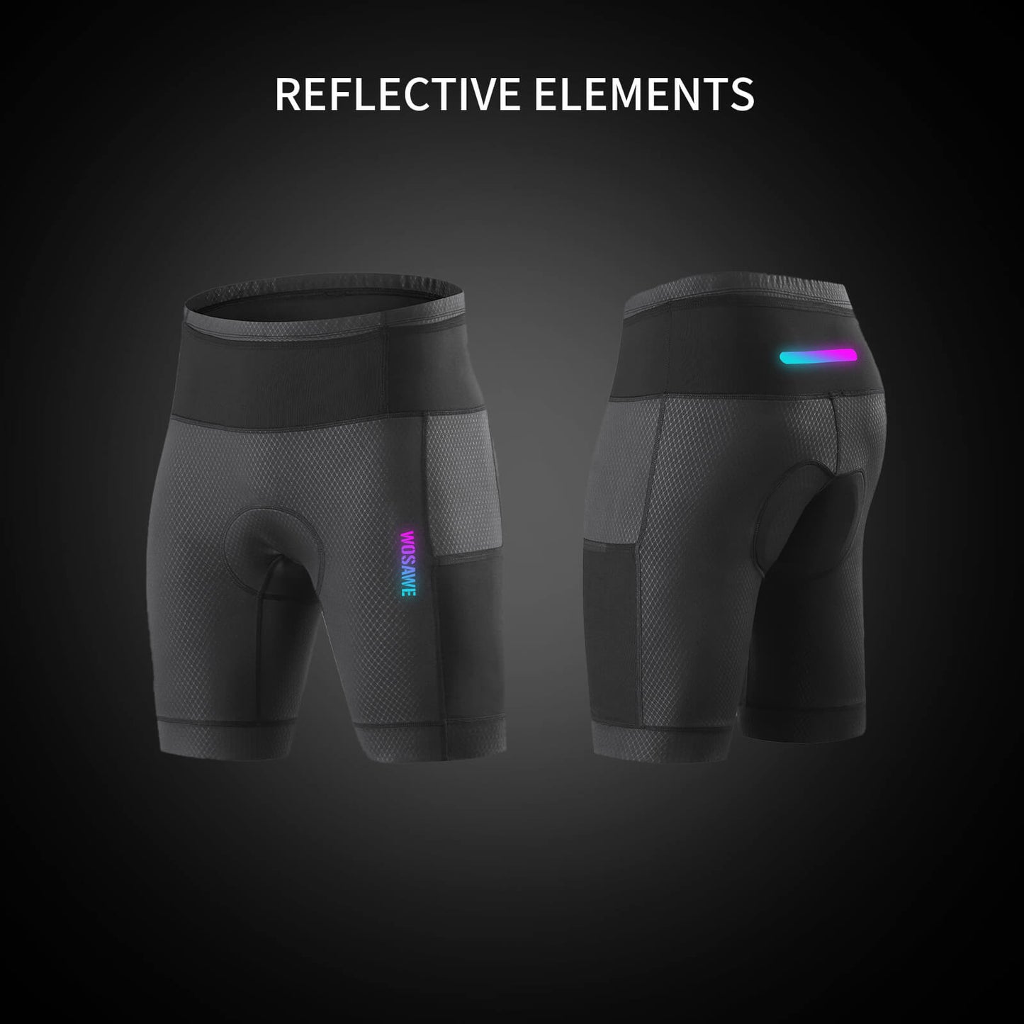 Men’s Padded Cycling Shorts with Pockets – High Waist Compression Bike Shorts